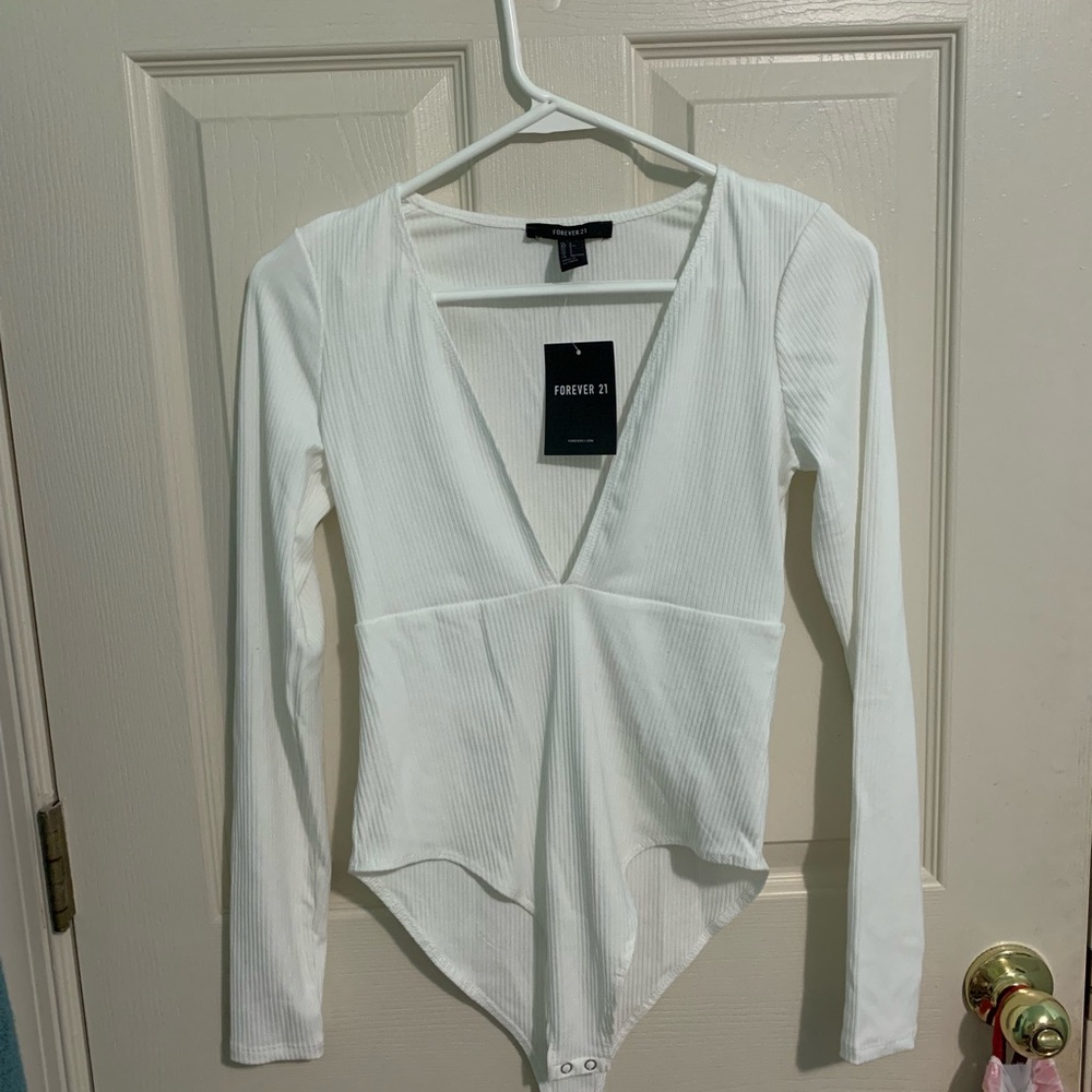 White Longsleeve body suit NWT